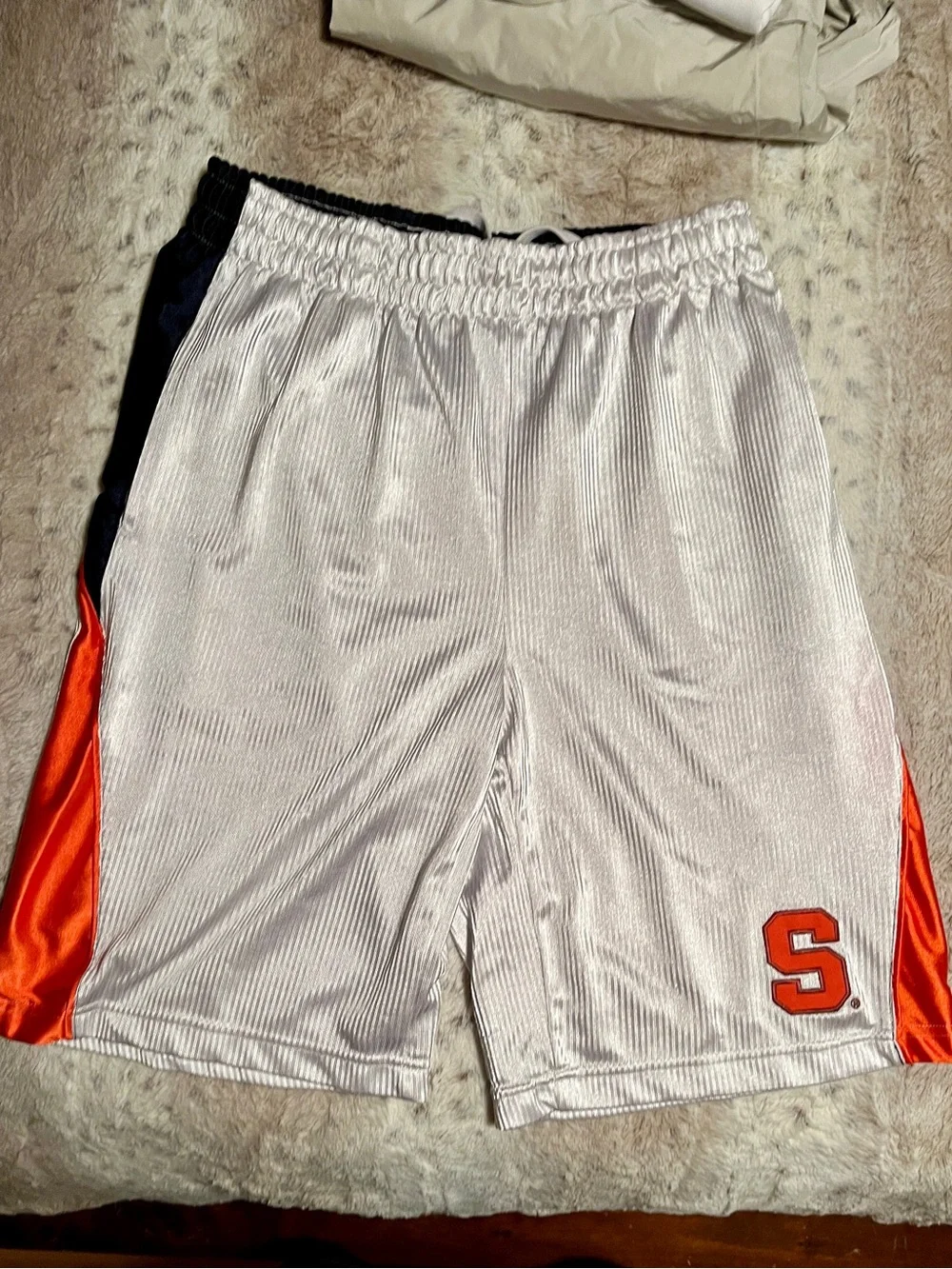Syracuse Colorblock Athletic Shorts for Men - Orange, Black & White